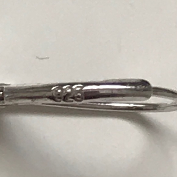 Sterling Silver Blue Crystal Teardrop earrings - Picture 5 of 5